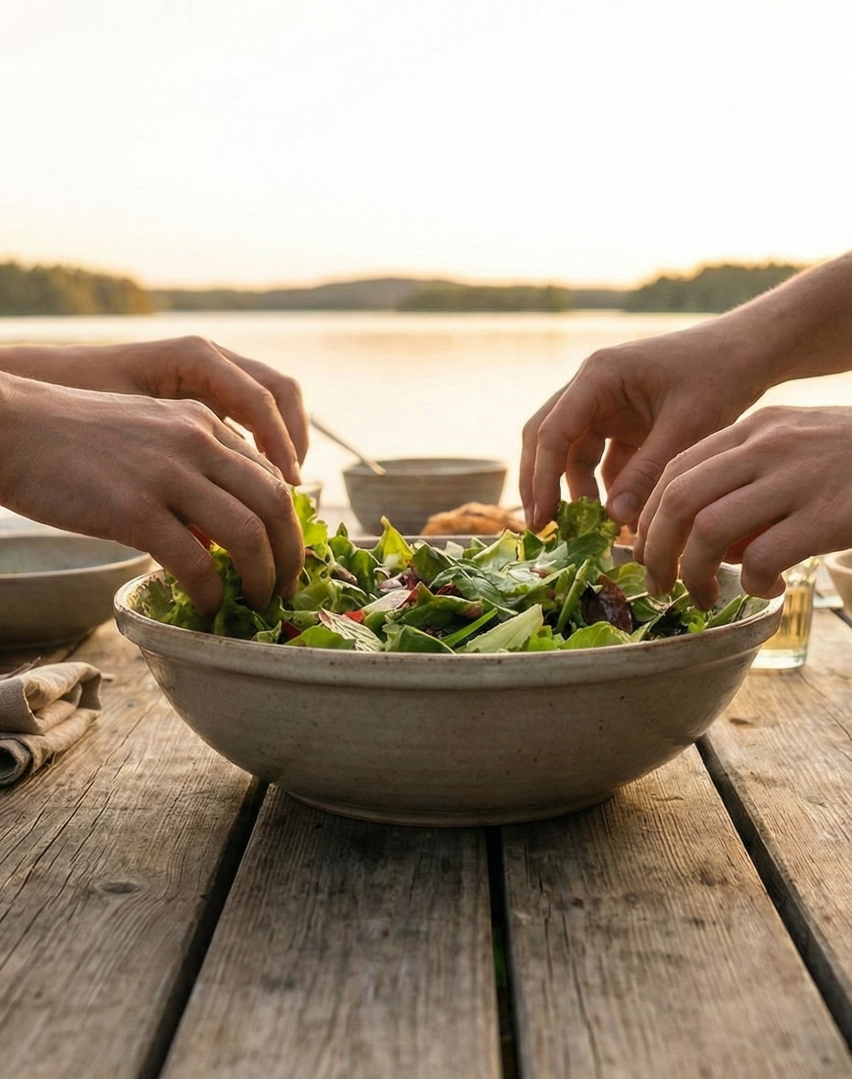 Wspólny posiłek na zewnątrz